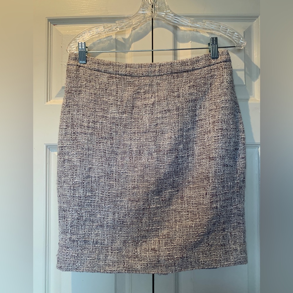 Ann Taylor Gray Textured Boucle Skirt